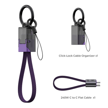 EnergyFort Click-Lock 240W USB-C Short Cable Organizer Set
