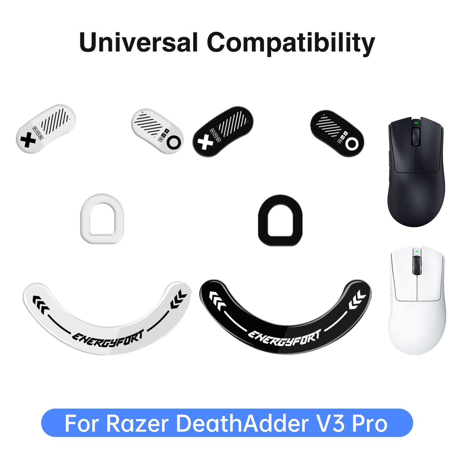 EnergyFort Glass Mouse Skates for Razer DeathAdder V3 Pro | Ultra Smooth Gaming Mouse Feet