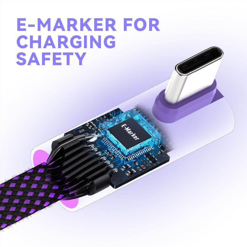 EnergyFort 240W USB-C cable with 48V 5A PD3.1 fast charging connectors