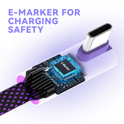 EnergyFort 240W USB-C cable with 48V 5A PD3.1 fast charging connectors