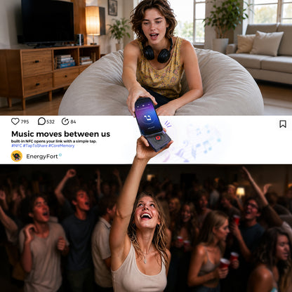 NFC music interaction with EnergyFort DISC retractable cable