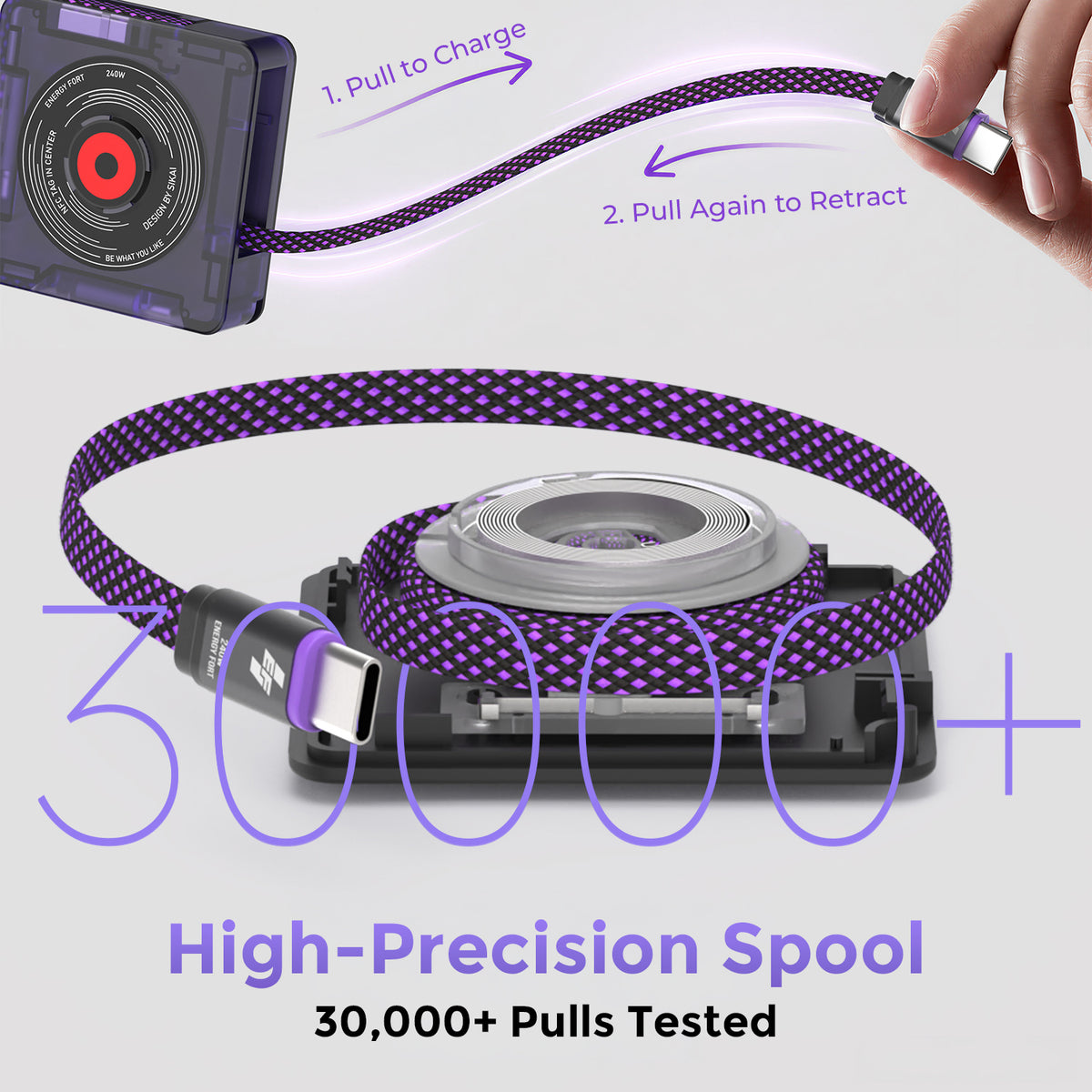 High-precision retractable spool tested for repeated pulls