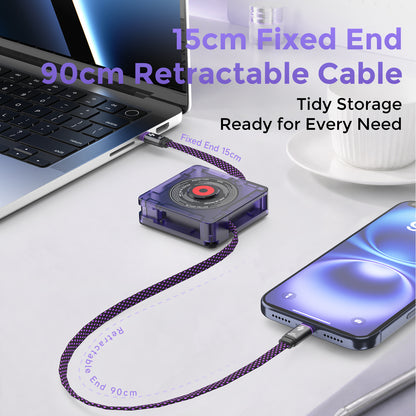 90 cm retractable cable with 15 cm fixed end