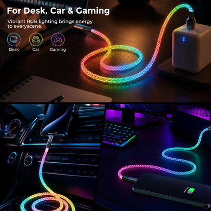 RGB flow cable used for desk car and gaming setups
