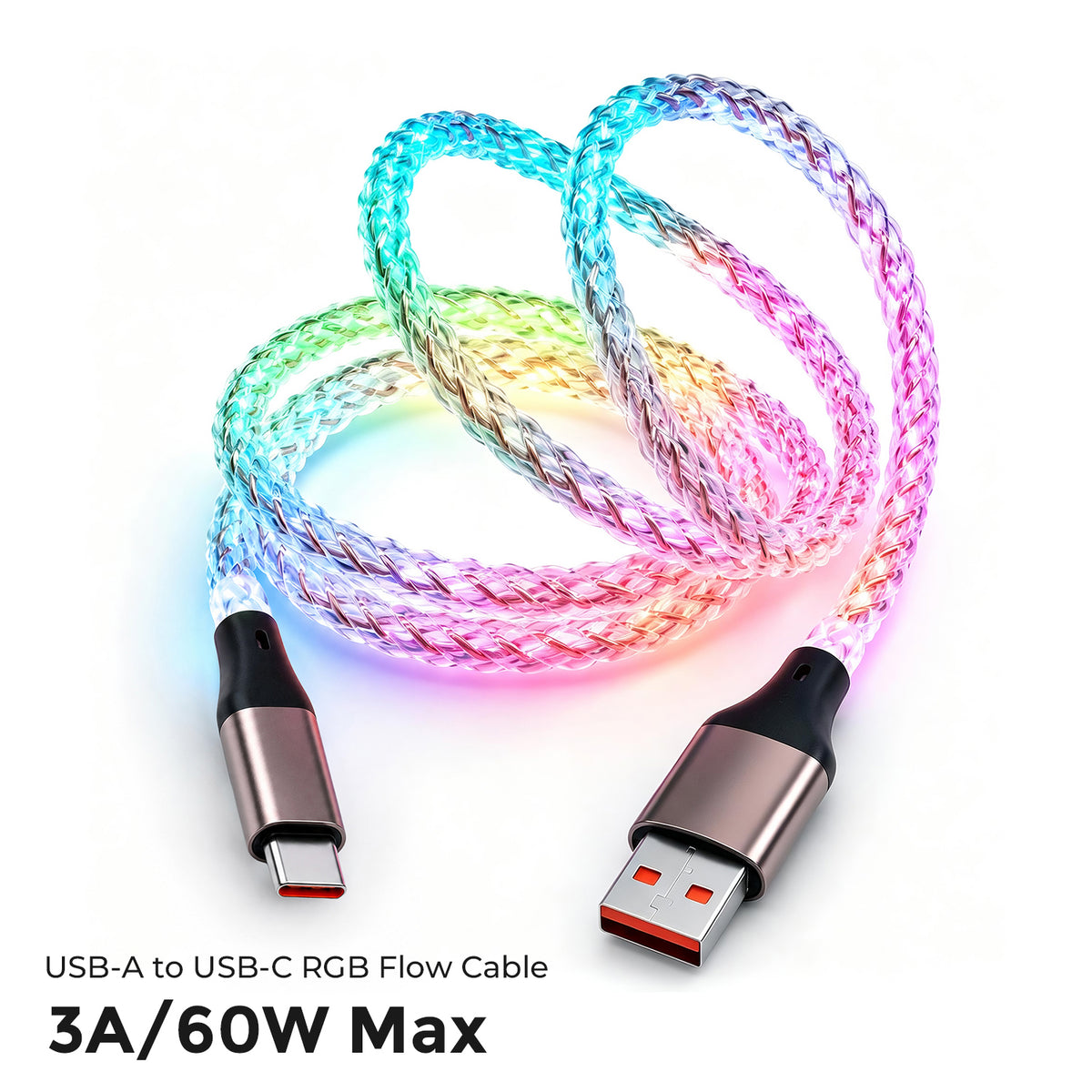 EnergyFort RGB Flow Cable USB-A to USB-C 60W Max variant
